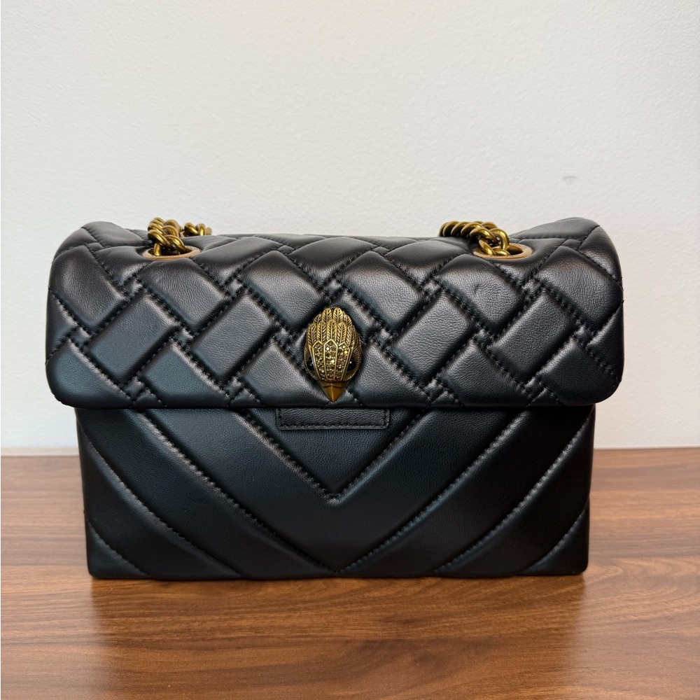 Kurt Geiger Kensington Black Leather Crossbody Shoulder Bag $ 298 MSRP